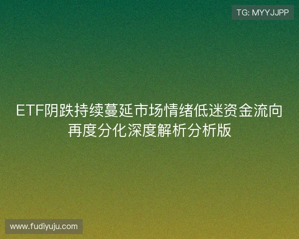 ETF阴跌持续蔓延市场情绪低迷资金流向再度分化深度解析分析版